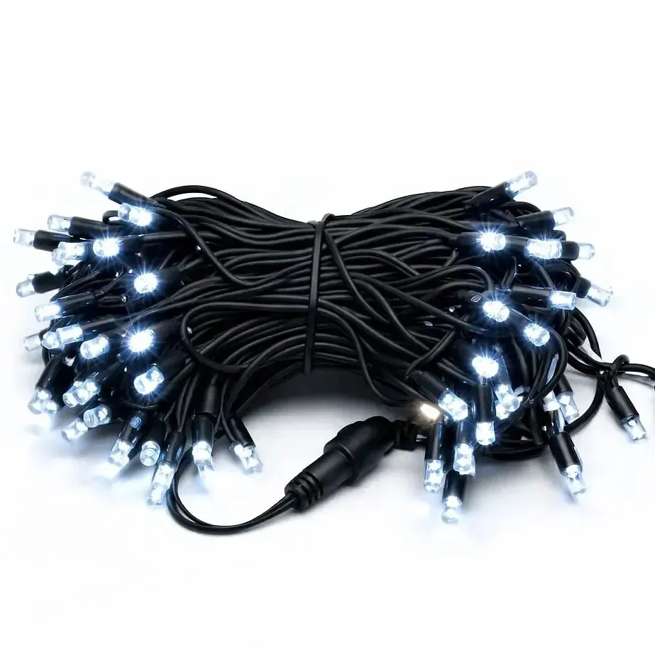 Easy Fix LED světelný řetěz, 5 m, venkovní, kontura, ledově bílá, 60 diod, černý kabel, IP44