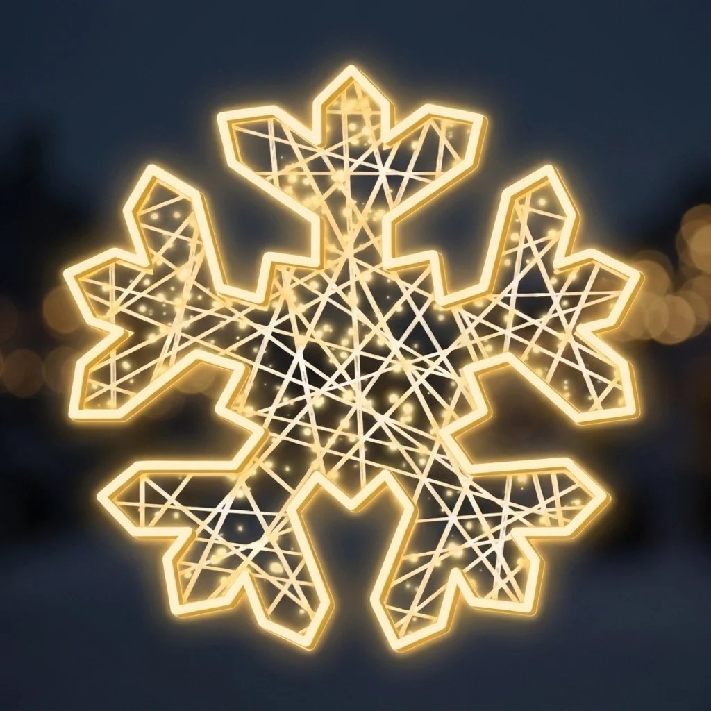 2D LED světelná vločka FB-VIII, závěsná, Ø 150 cm, teple bílá, sklolaminát