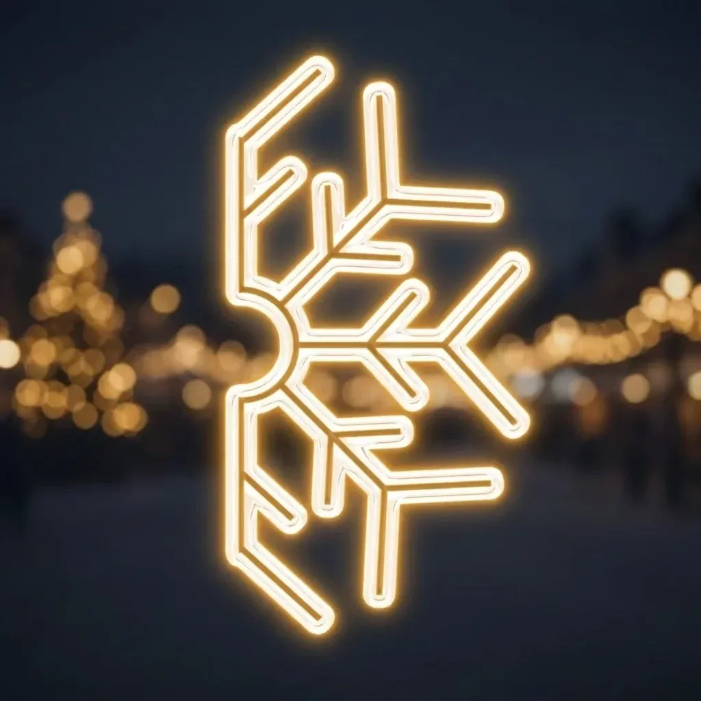 2D LED světelná půl vločka VI., závěsná, 100 × 50 cm, teple bílá, hliník