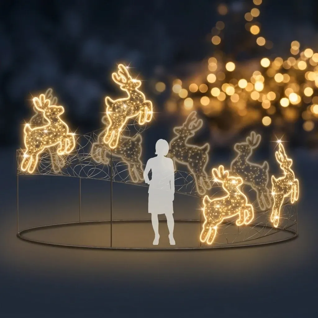Eco Fix 3D LED obklíčení sobů, teple bílá, hliník