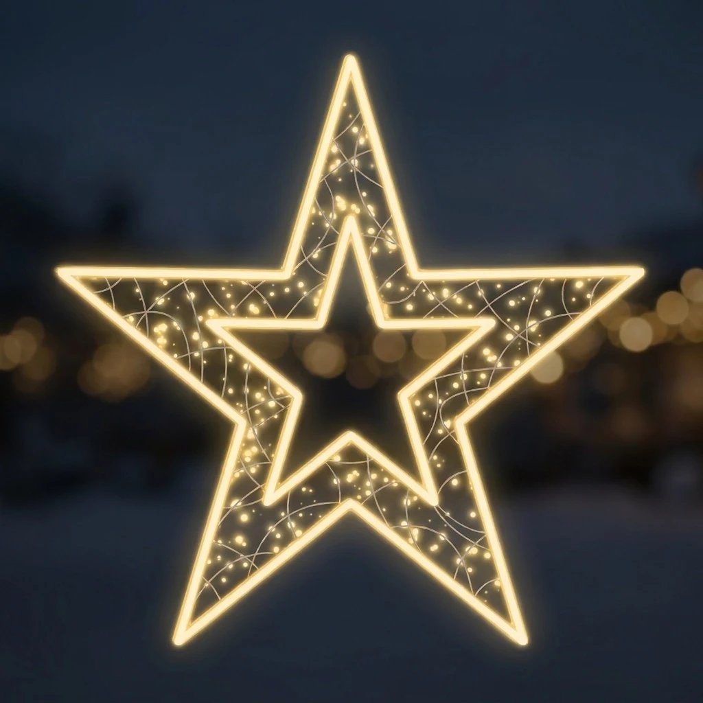 Easy Fix 2D LED světelná hvězda XVII., Ø 200 cm, teple bílá, závěsná, hliník