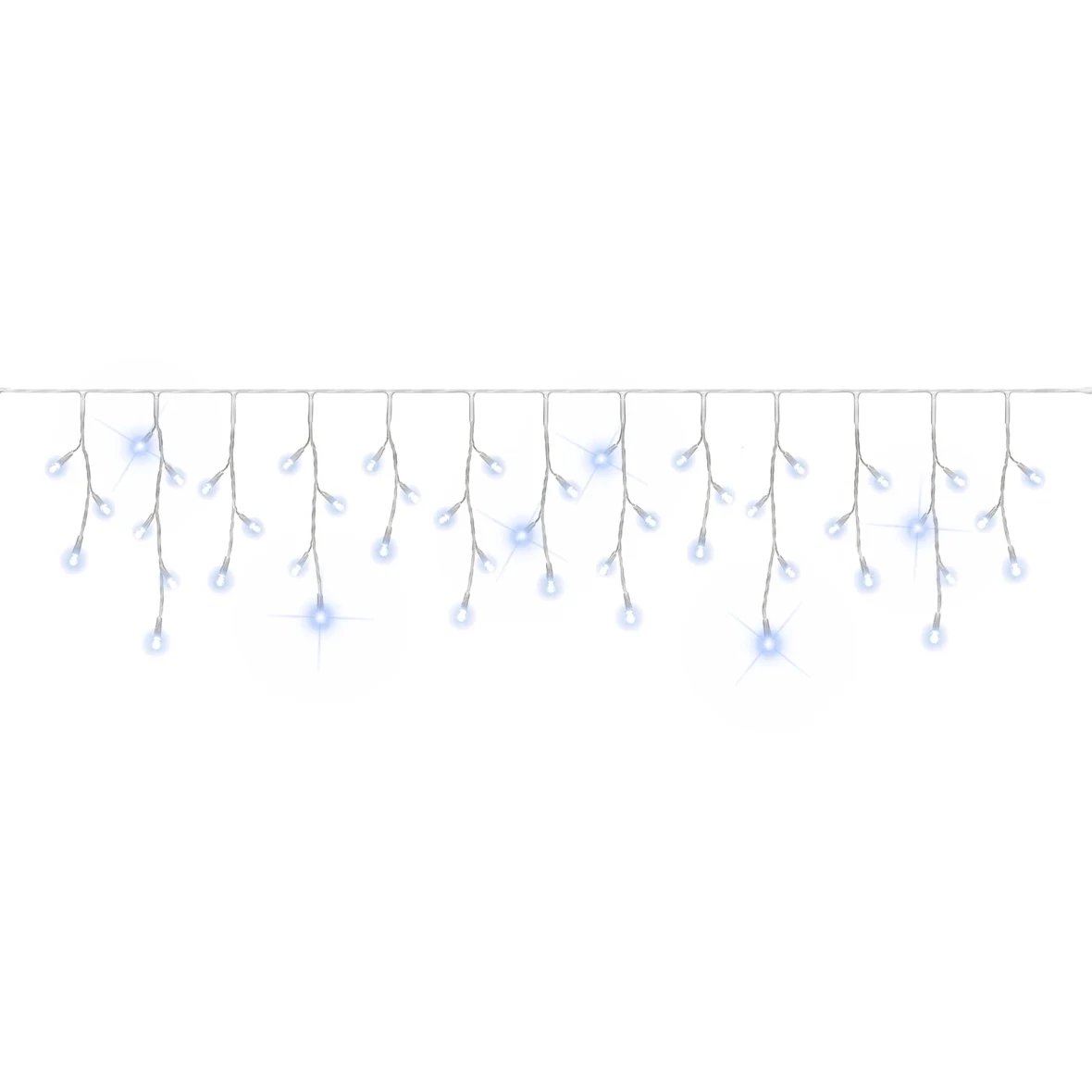 Easy Fix venkovní LED rampouchy, světelné, FLASH, 300 × 50 cm, ledově bílá, 114 diod, IP67, bílý kabel, propojitelné