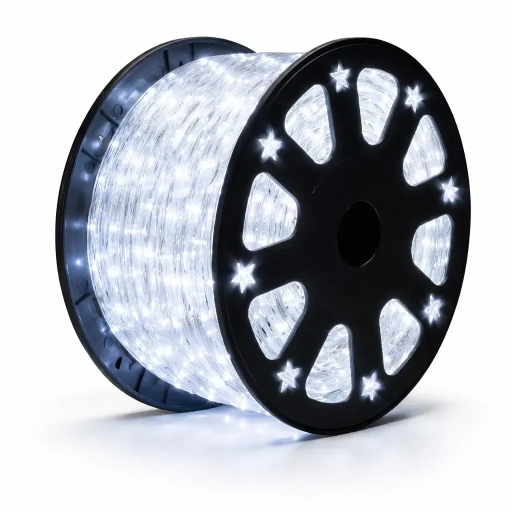 Easy Fix světelná LED hadice venkovní, 50 m, ledově bílá, 230 V, 1500 diod, průhledná hadice, IP44, cívka