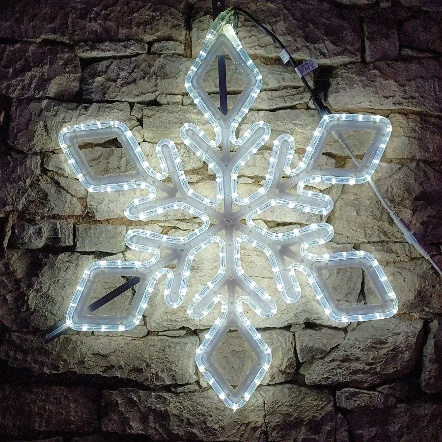 Easy Fix 2D LED světelná vločka IX, Ø 80 cm, ledově bílá, závěsný, 3D tisk