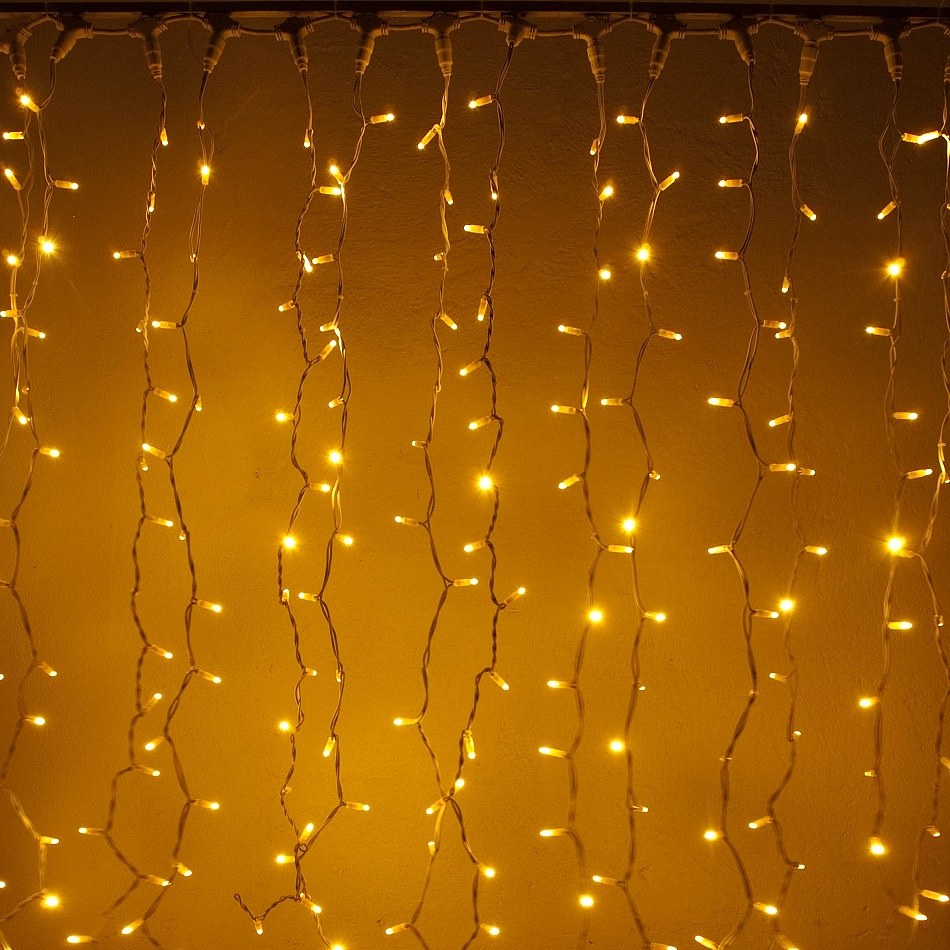 LED světelná záclona - 1x1,5m, teple bílá, 150 diod