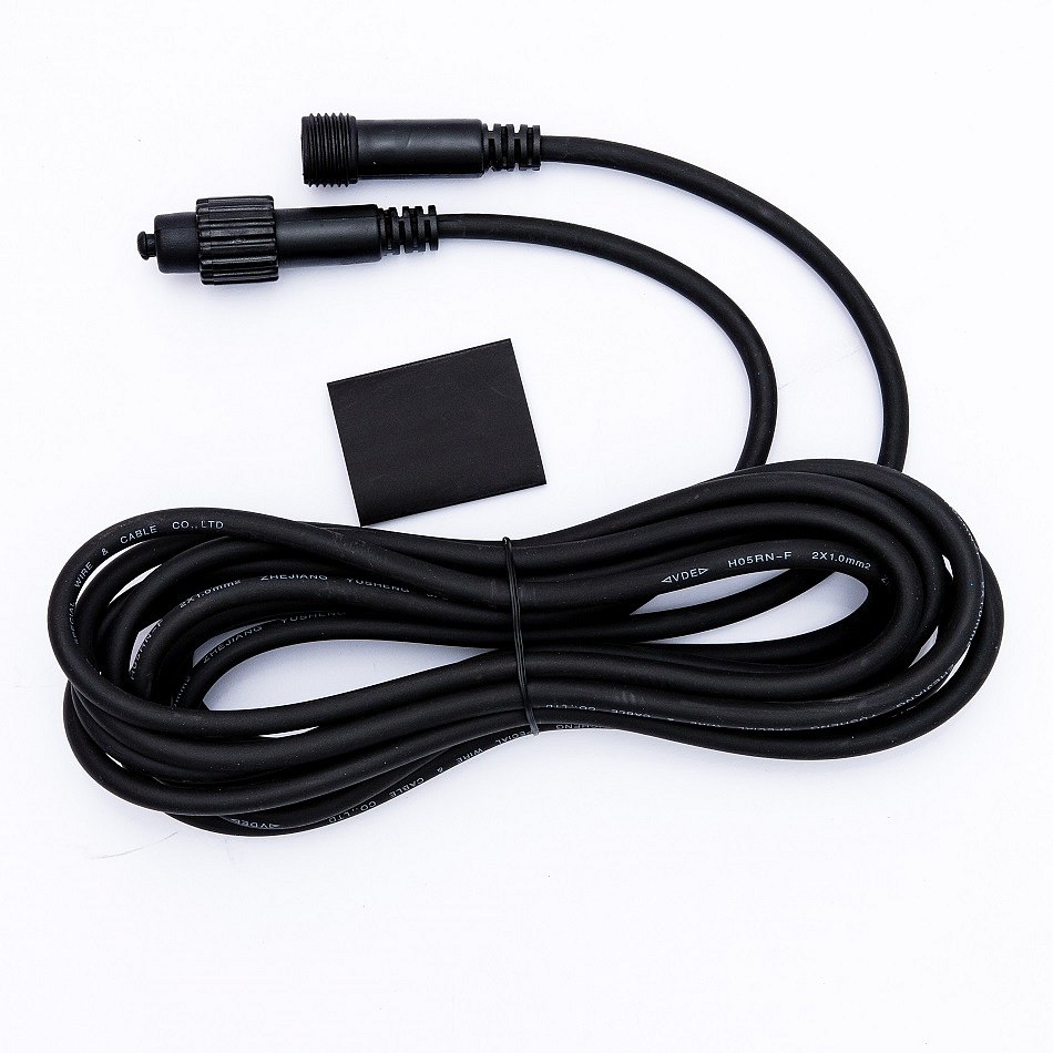 Prodlužovací kabel, černý, 5m, IP67