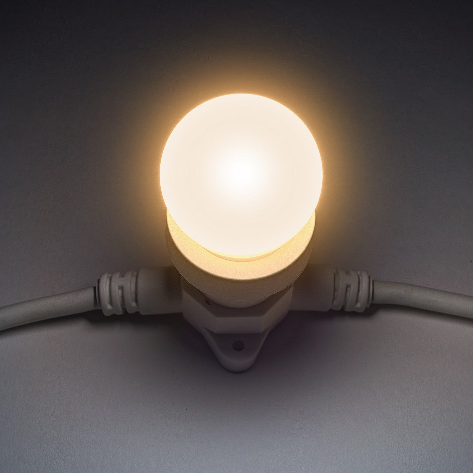 LED žárovka teple bílá, patice E27, 12 diod