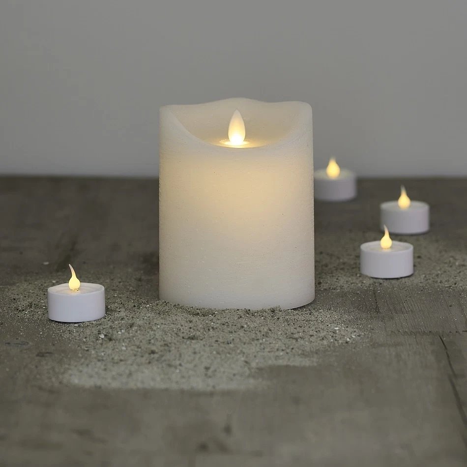 _Staženo Vosková LED svíčka, 12,5 cm, bílá