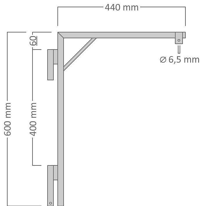 Držák motivu na sloupy VO pro dekory do 50 cm, 44 x 60 cm, pro 2x U20S