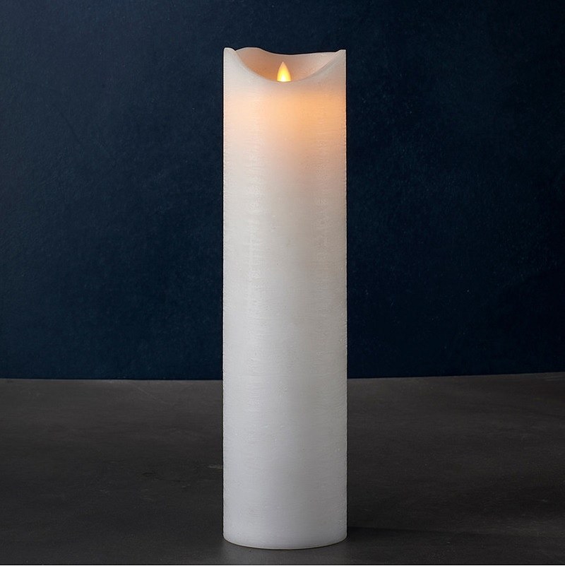 Vosková LED svíčka Sara exclusive, 40 cm, bílá