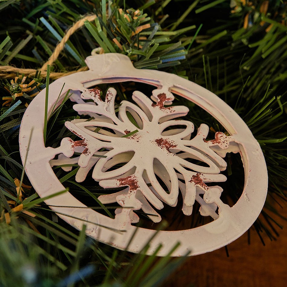 Vánoční dekorace mix 8x1,5x9 cm, bílý kov