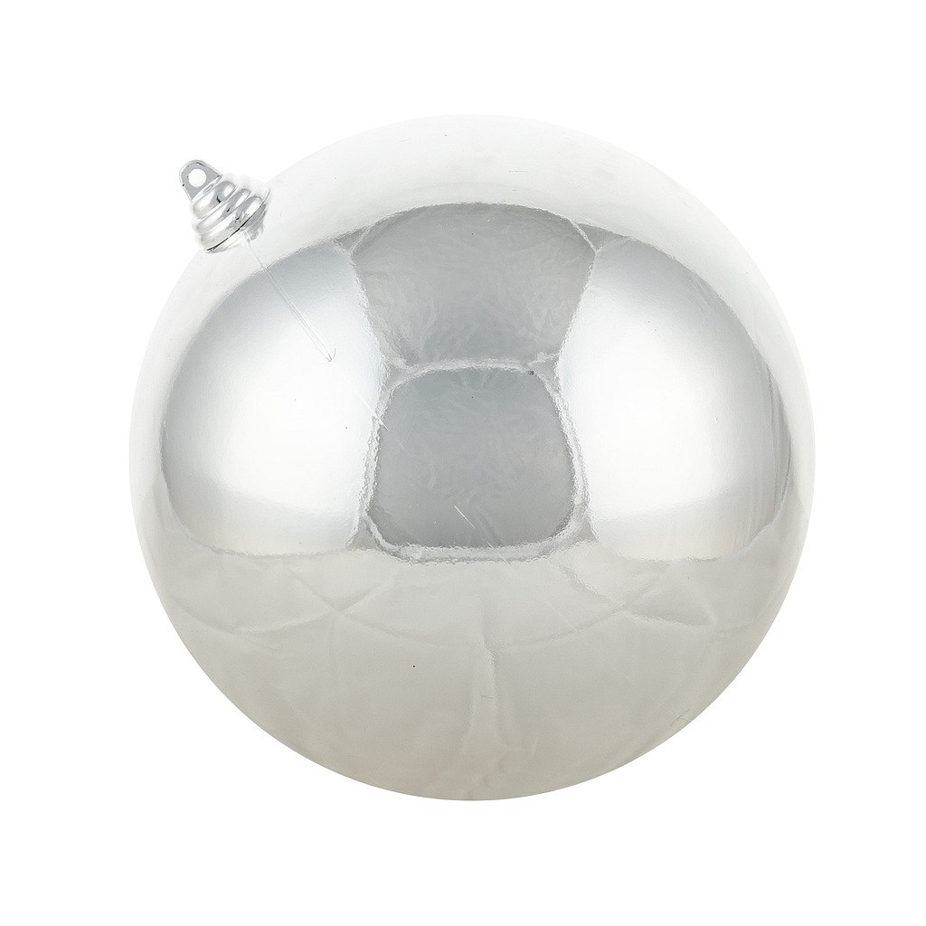 Plastová koule, prům. 20 cm, stříbrná, lesklá