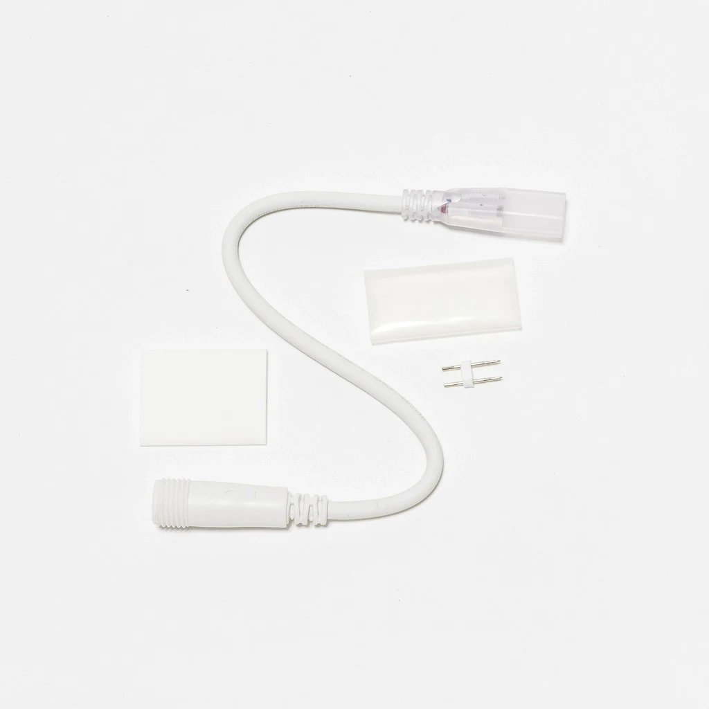 Easy Fix prodlužovací kabel 25 cm pro dvoustranný LED Neon, IP67, 230 V, bílý, samičí