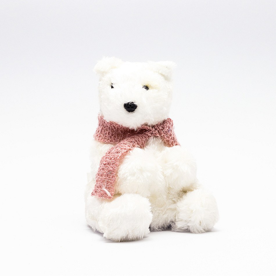 Plyšový medvěd bílý, 14x12x16 cm