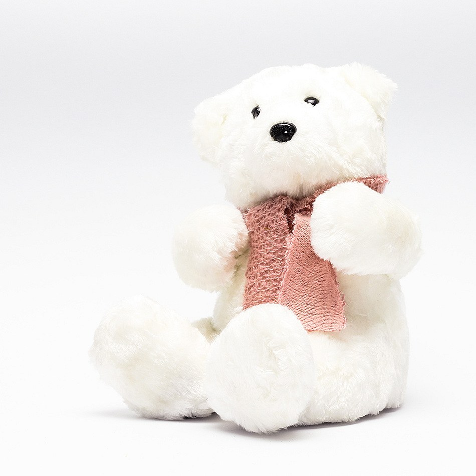 Plyšový medvěd bílý, 19x18x20 cm