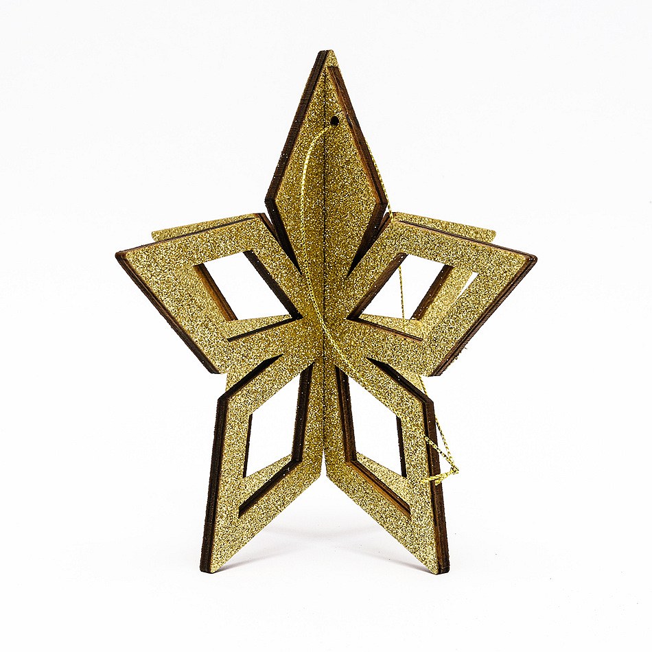 Zlatá hvězda, 3D, 15 cm