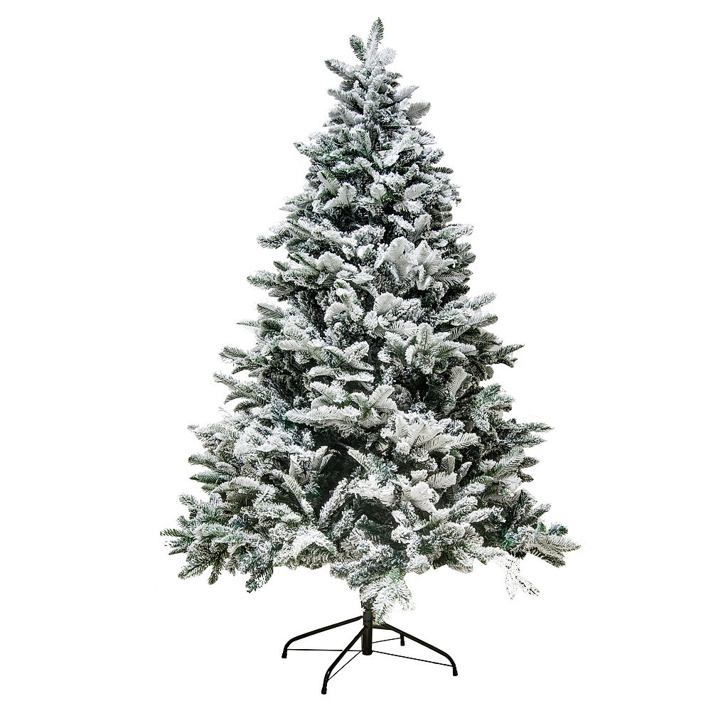 Umělý vánoční stromek bílý, 180 cm, smrček Flock s 2D a 3D jehličím