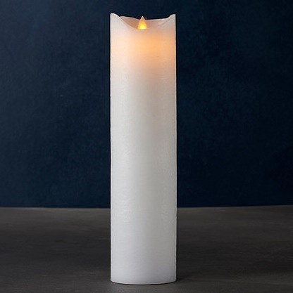 Vosková LED svíčka exclusive, 30 cm, bílá