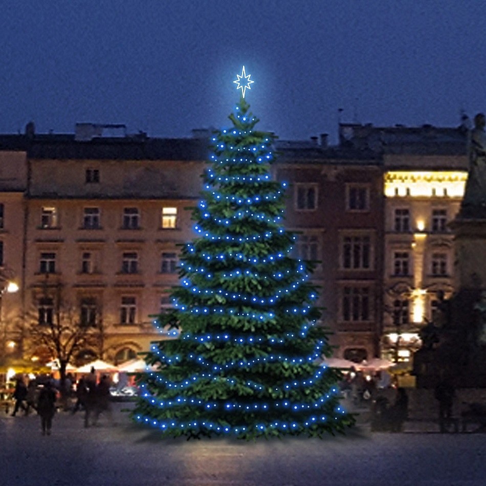 LED světelná sada na vánoční stromy vysoké 6-8 m, modrá