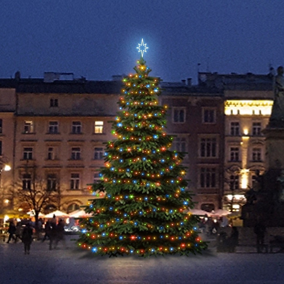 LED světelná sada na vánoční stromy vysoké 6-8 m, barevná