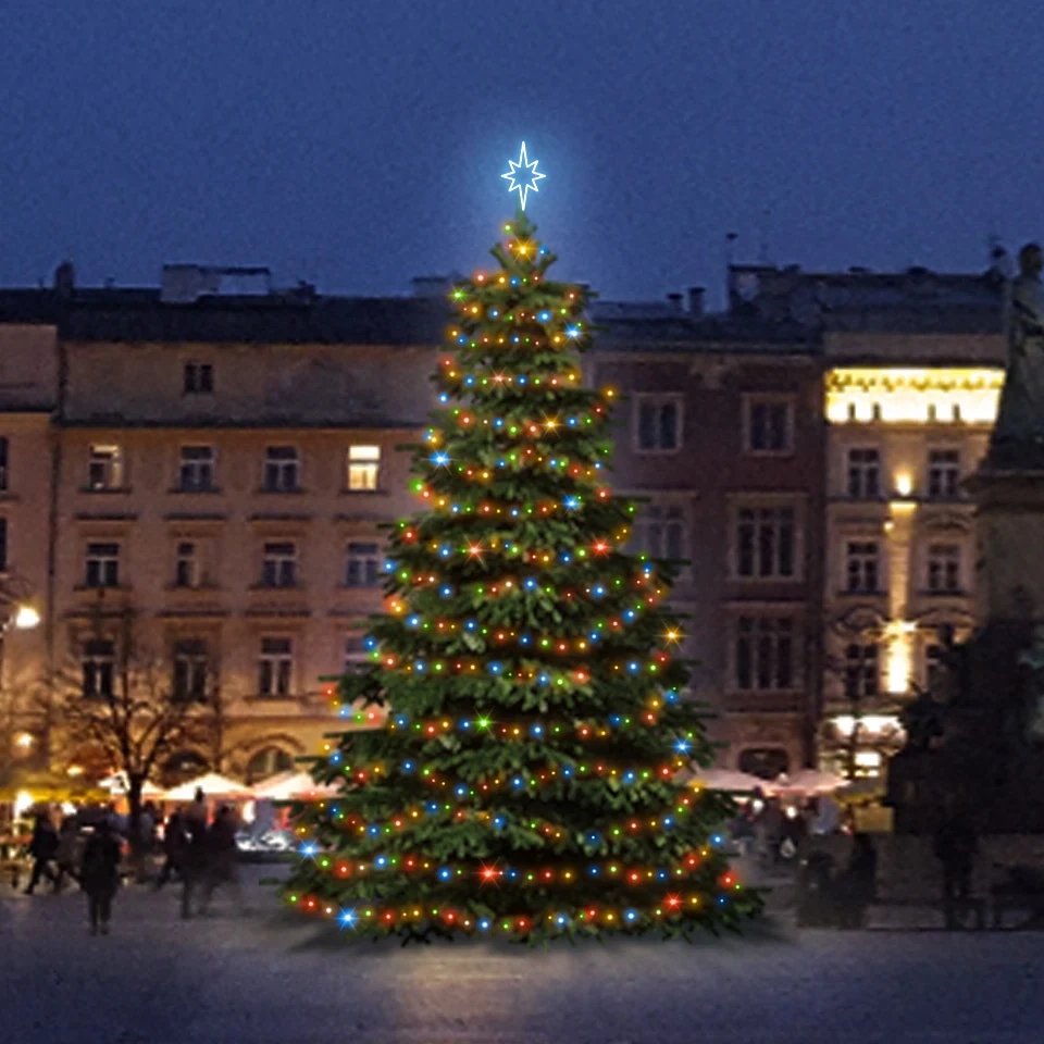 LED světelná sada na vánoční stromy vysoké 9-11 m, barevná