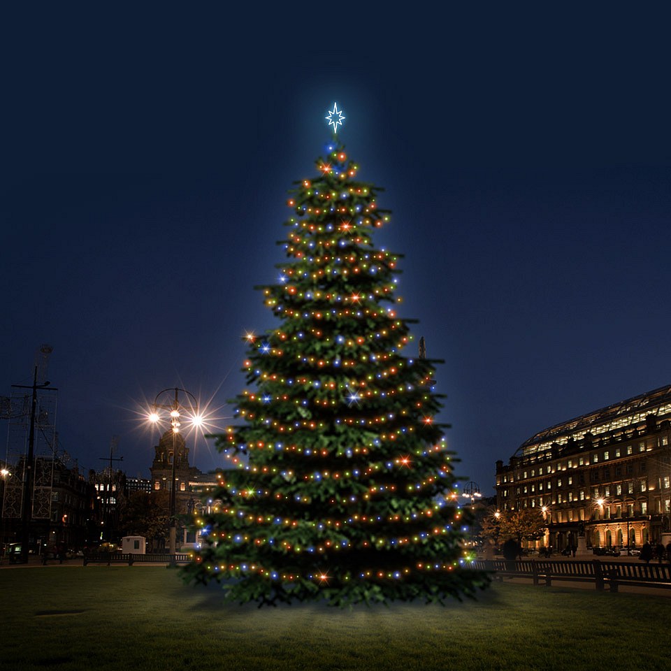 LED světelná sada na  vánoční stromy vysoké 12-14 m, barevná