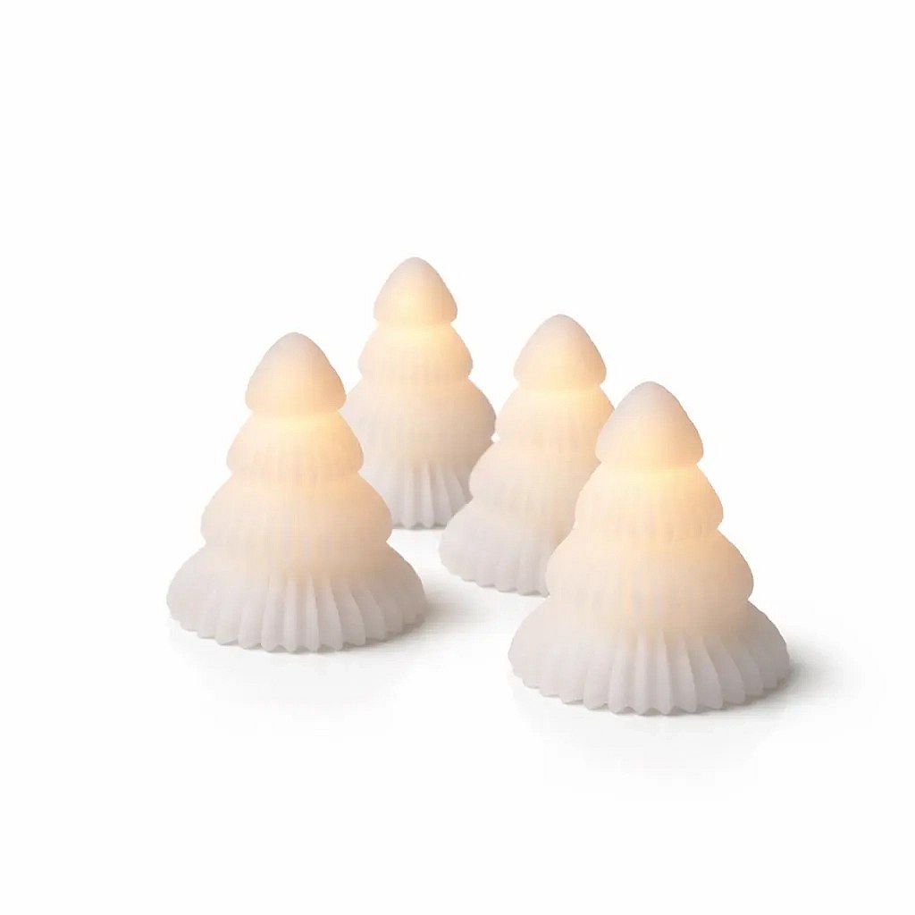 Led svicky z praveho vosku na baterie stromecek o 6 5 7 cm sada 4 ks cr2032